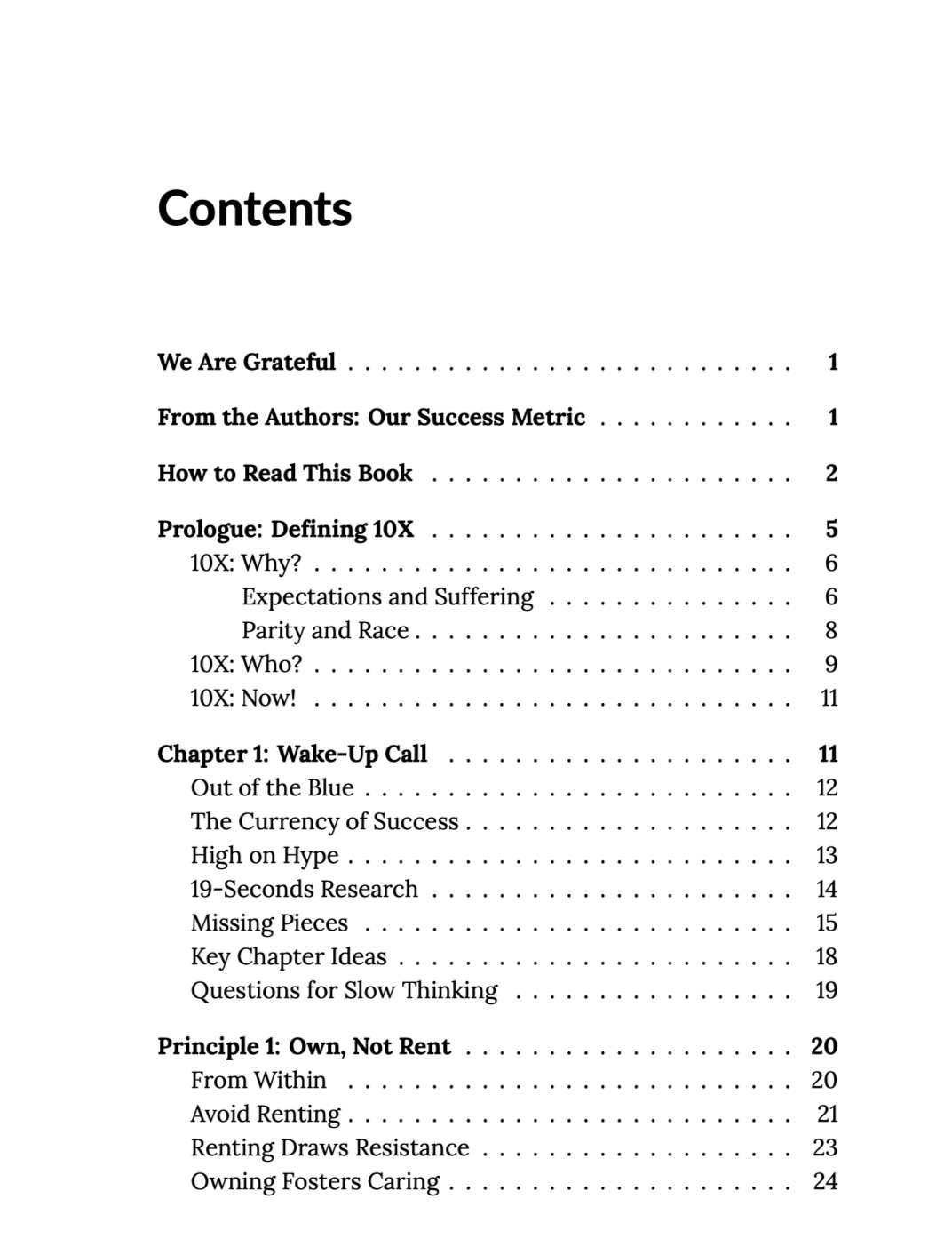Table of Contents - Page 1